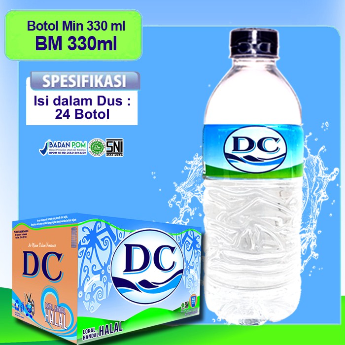 

DC Air Minum Air Mineral Kemasan Botol 330 ml isi 24 botol/Dus