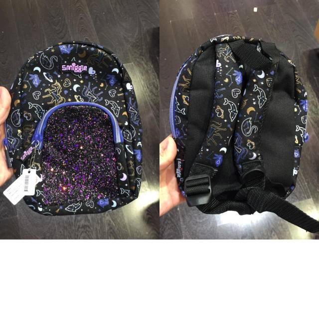 Smiggle Glitz Mini Black Backpack Pencil Case