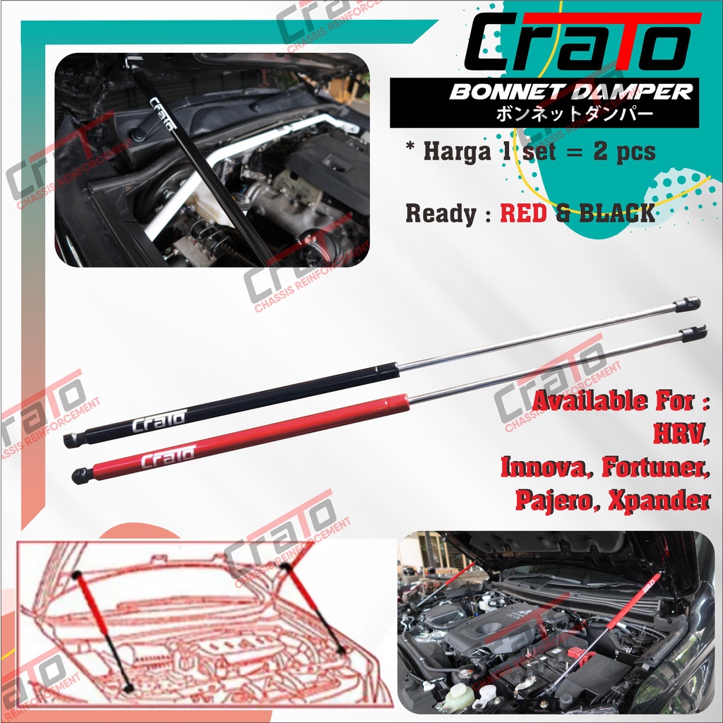 Aksesoris Shock kap mesin Hood Damper CRATO Not SUSTEC GTPRO NIPPON Honda HRV Toyota All New Fortune