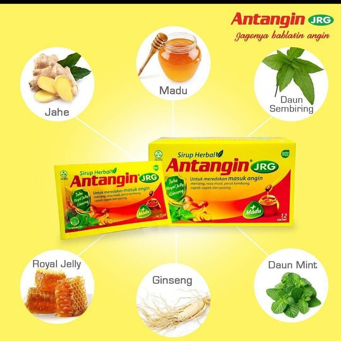 Antangin JRG Sirup Herbal PerBox isi 12 Sachet Antangin JRG Cair Membantu Mengatasi Masuk Angin 15ml