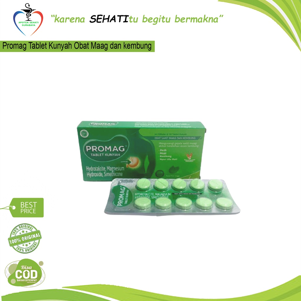 PROMAG TABLET OBAT MAAG PER BOX ISI 30 TABLET OBAT KEMBUNG