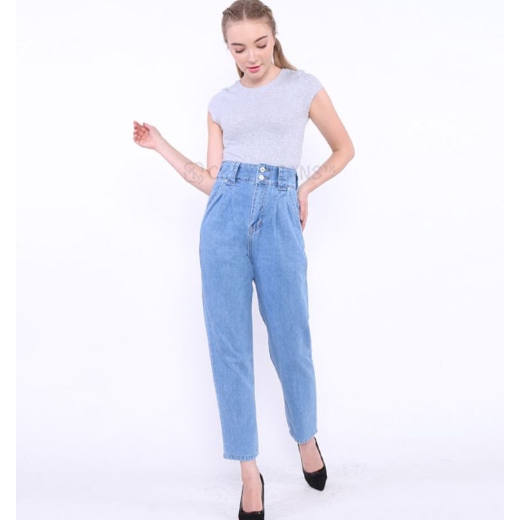GC 0134 Sezy Highwaist Baggy pants celana jeans panjang baggy wanita import
