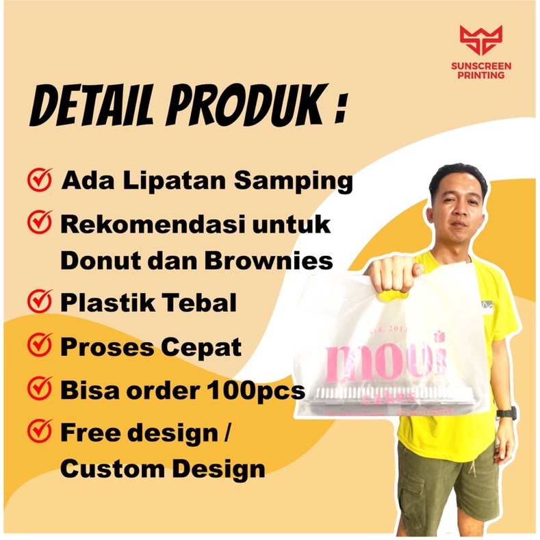 Plastik donat sablon custom HD 35x35 free desain