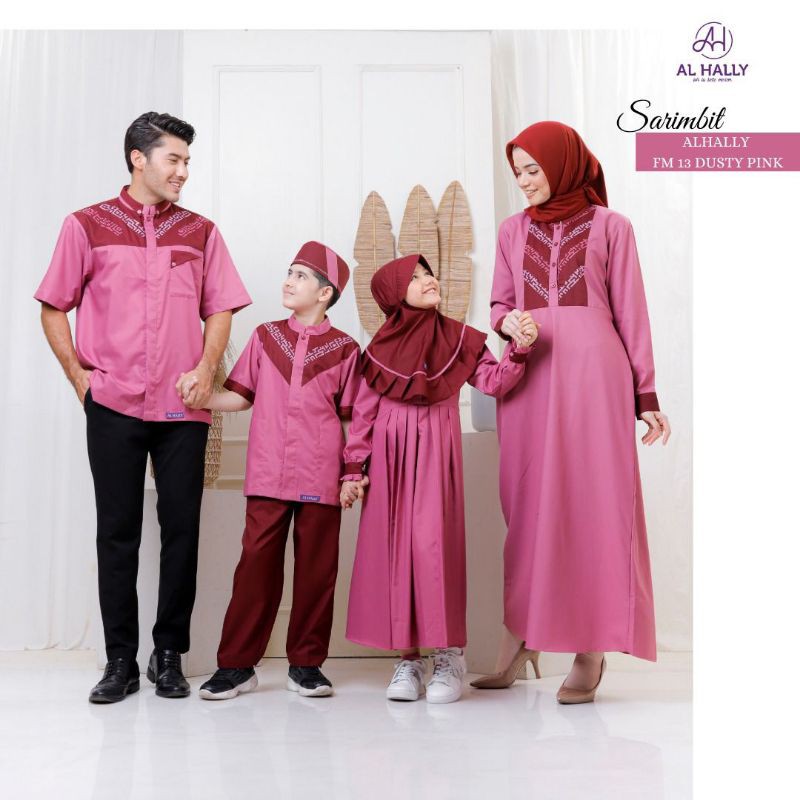 (COD) Promo sarimbit keluarga 2021 AL HALLY FM 10 Dusty Pink ll Famset Toyobo Terlaris ORI
