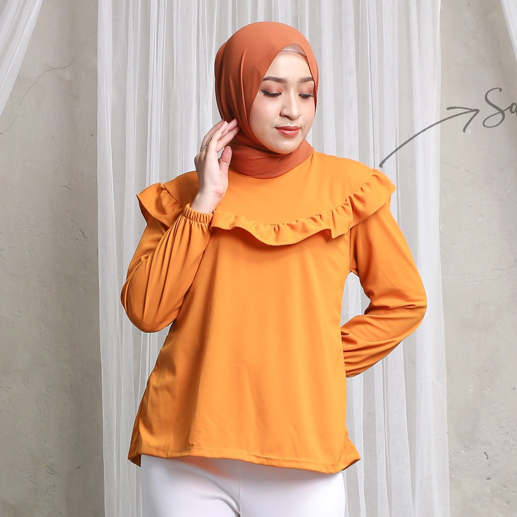 Windy Blouse - Blus Kemeja Rempel Wafel Velvet