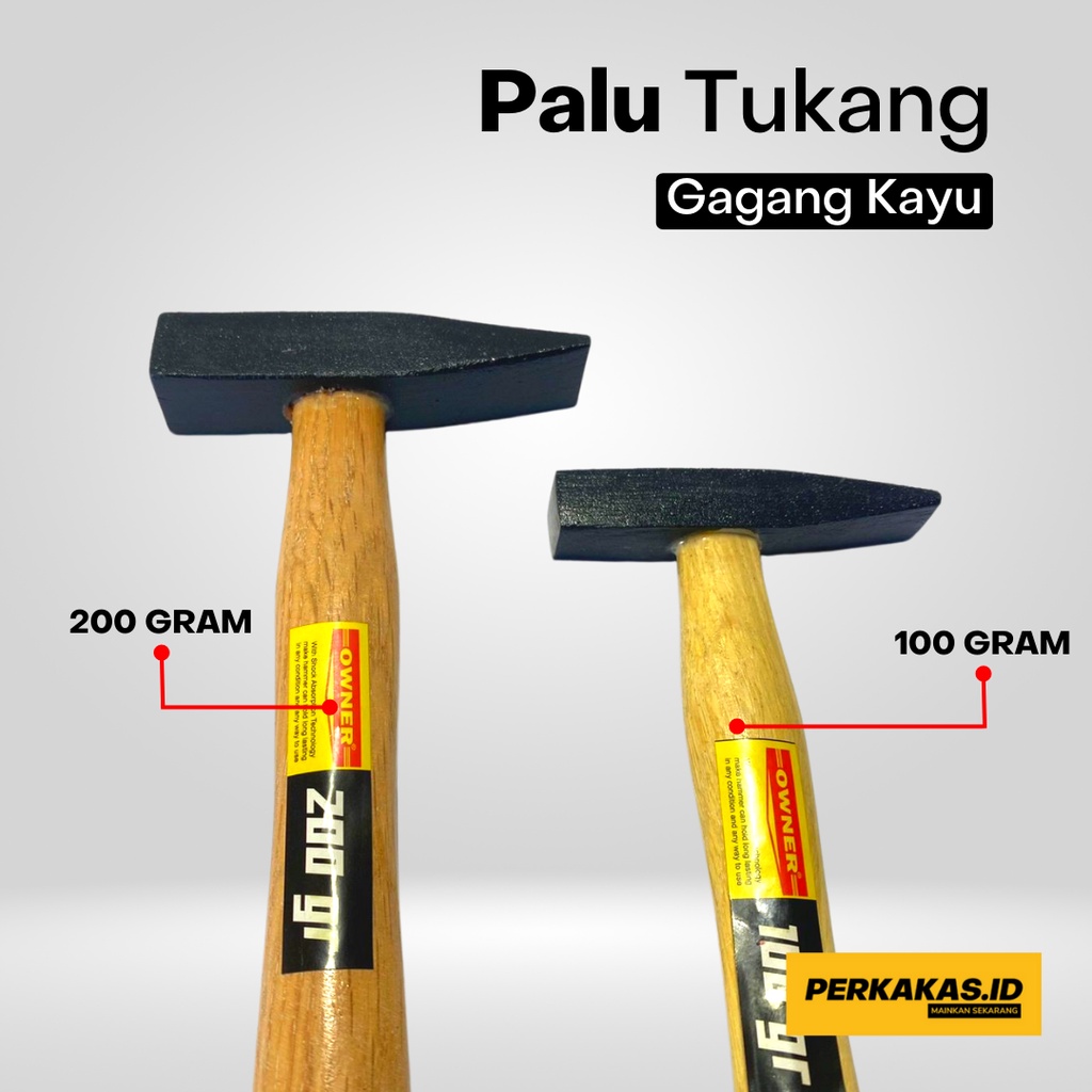 Palu Besi Tukang 100gram Gagang Kayu MURAH OWNER