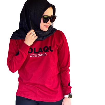 Paling Bagus[LR 028]ADZ Kaos Wanita Lengan Panjang Zolaqu Merah