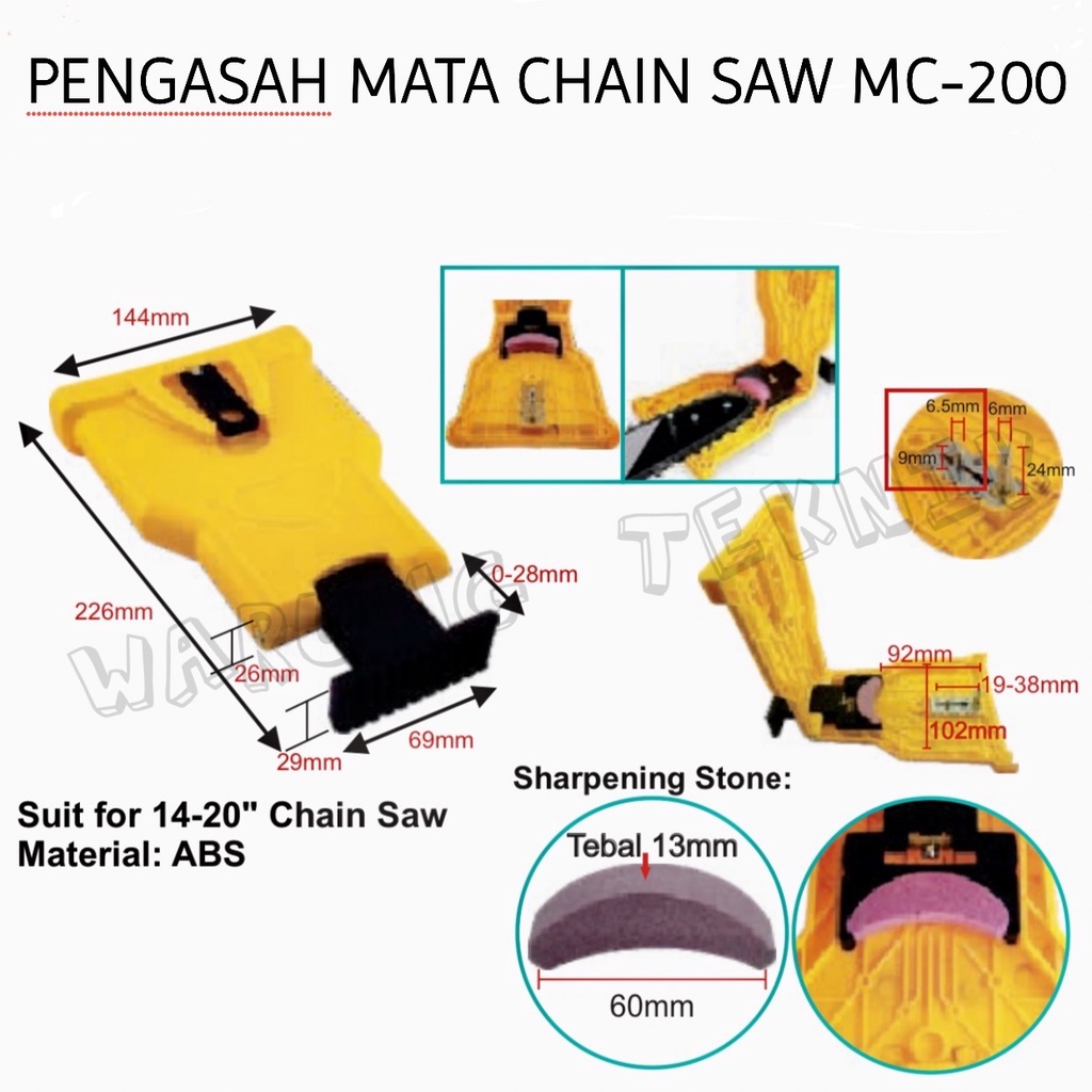 WIPRO MC-200 ALAT PENGASAH MATA RANTAI CHAIN SAW 14&quot; - 20&quot;