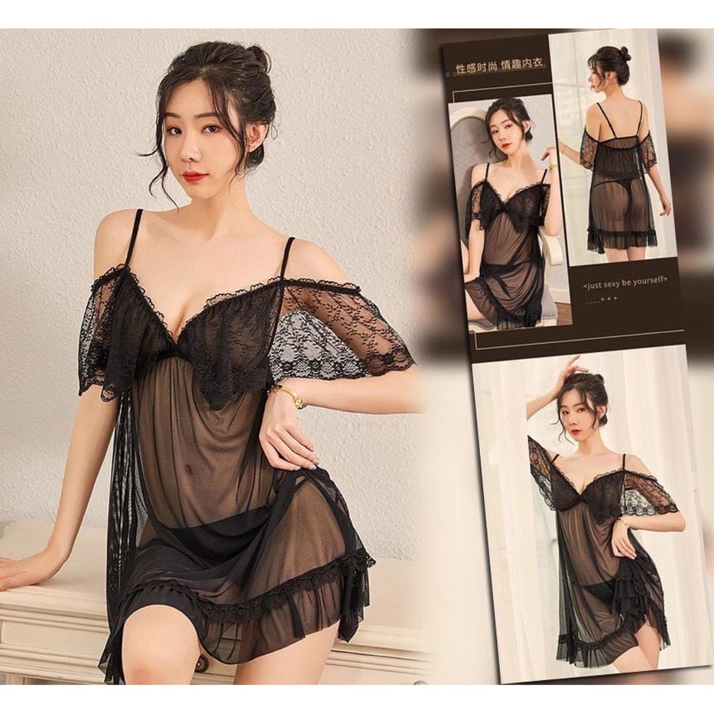 DeSecrettz DAISY Baju Tidur Wanita Dewasa Model Lingerie Big Size, Includes Lingerie Sexy + G String, Baju Tidur Wanita Sexy, Baju Haram Sexy, Baju Dinas Depan Suami, Babydoll Lingerie, Pakaian Dalam Wanita Sexy, Lingerie Murah, Sexy Lingerie, Sleepwear-2
