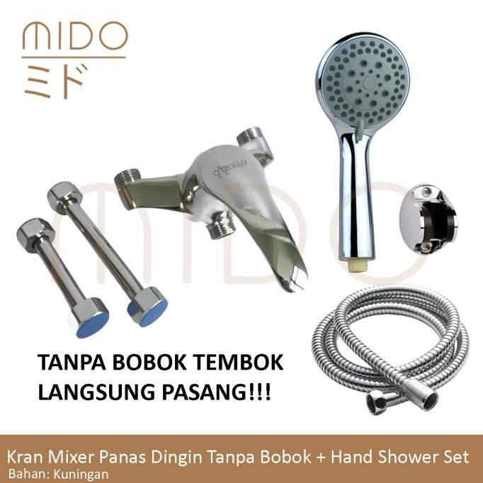 Ready oke] Kran Bathub Air Panas Dingin / Kran Mixer Tanpa Bobok Tembok Shower