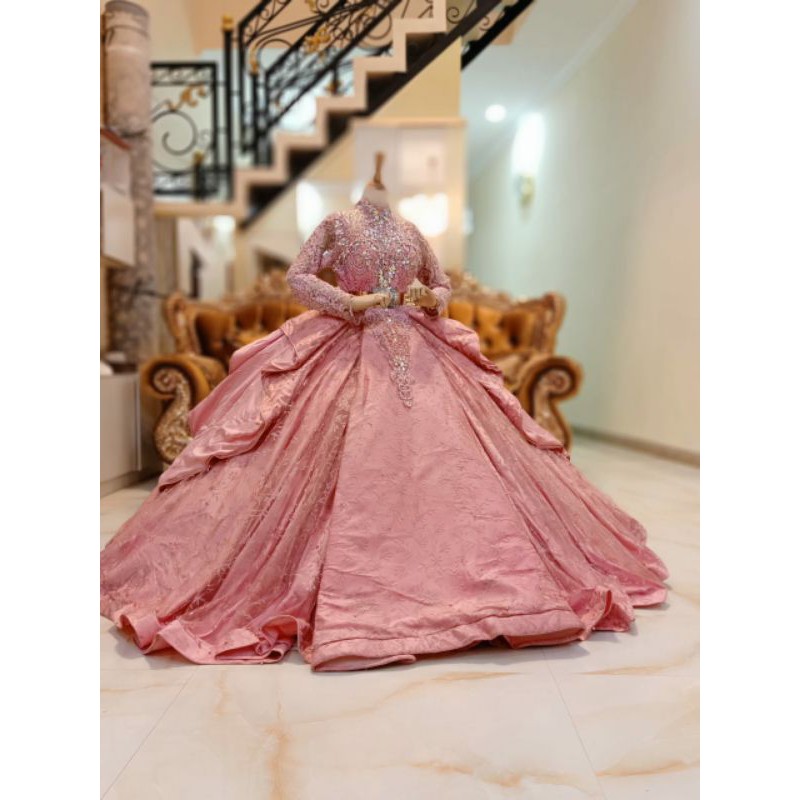 GAUN PENGANTIN BELIMBING BARBIE BUSTIER//GAUN WEDDING MEWAH BEREKOR MODERN//BASOFI