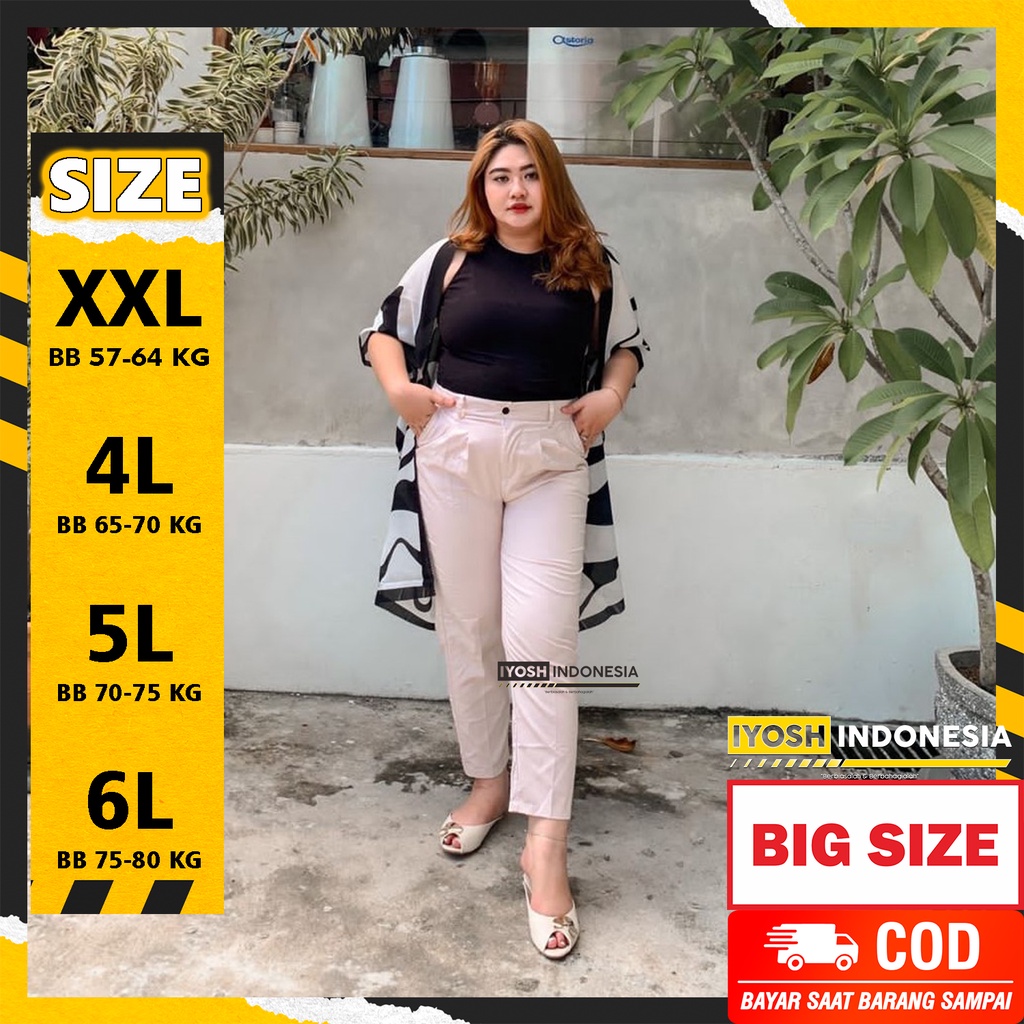 BAGGY PANTS JUMBO PREMIUM BB 65 KG - 90 KG CELANA KERJA WANITA CELANA BAHAN XXL, L4, L5, L6 7L