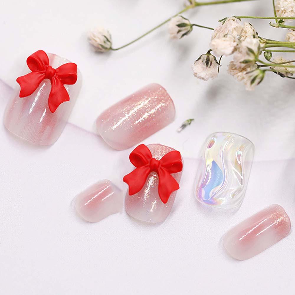 NEEDWAY Ikatan Simpul 3D Dekorasi Nail Art Jepang Lucu Permen Warna-Warni DIY Manicure Aksesoris