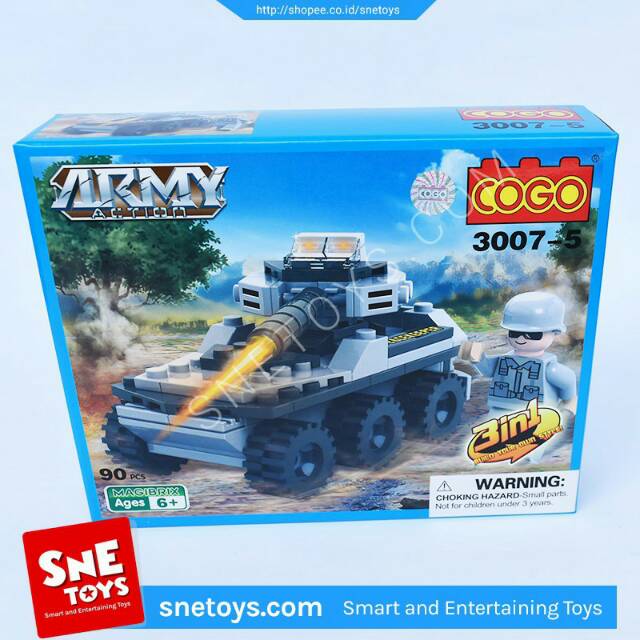 Mainan blok cogo lego tank tempur