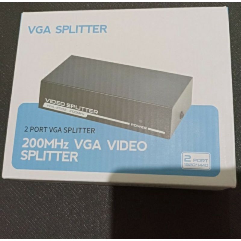 VGA SPLITTER 2 PORT 200 MHZ + ADAPTOR