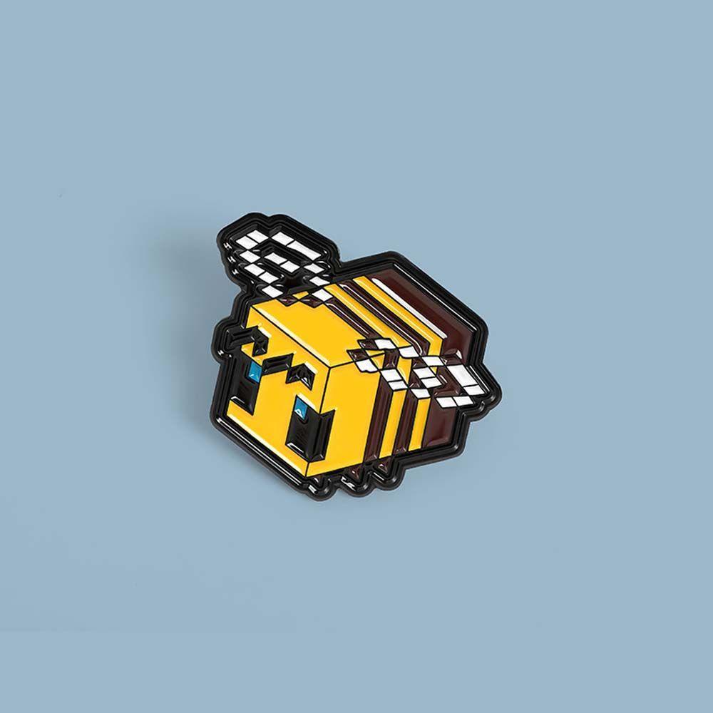 Lanfy Pixel Lebah Bros Lucu Kerah Bros Aksesoris Perhiasan Lebah Kuning Duniaku Lencana Pin Enamel Pin