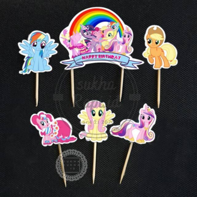 (SKR) Cake Topper Kertas Happy Birthday Little Pony