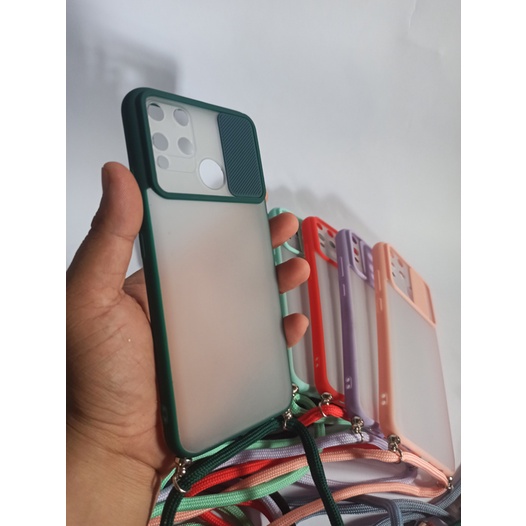 (PAKET) OPPO A5 2020/A9 2020/REALME C15/C12/REALME 7 PRO Case Dove Candy Tutup Lensa Kamera Dengan Tali + Temperred Glass Nero