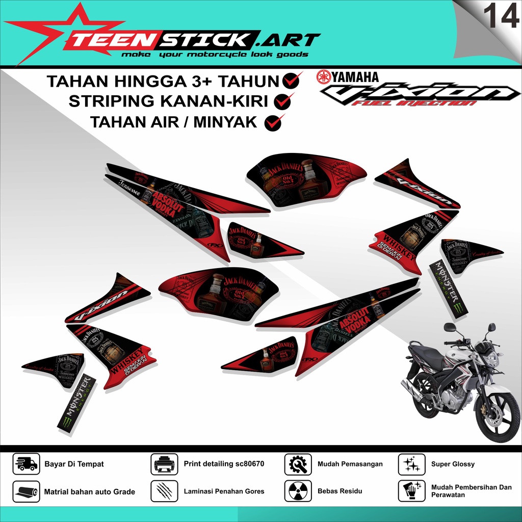 Striping VIXION OLD- Striping  Variasi Hologram Chrome Vynil UV Transparant YAMAHA VIXION OLD TN 014