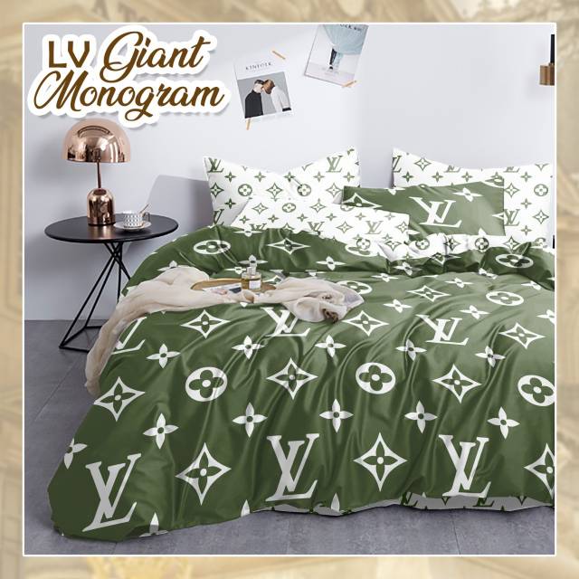 Sprei bed cover dan balmut motif lv green
