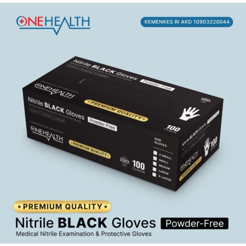 Eceran - Sarung Tangan Nitrile Hitam Onehealth