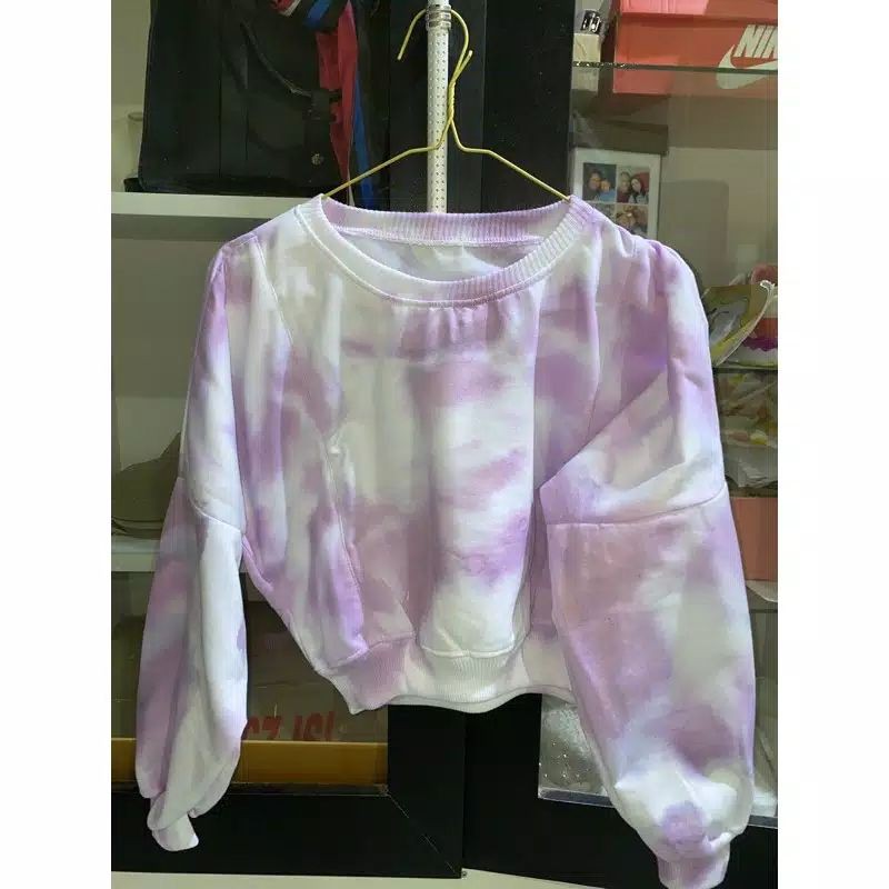 SWEATER CROP TIE DYE MURAH