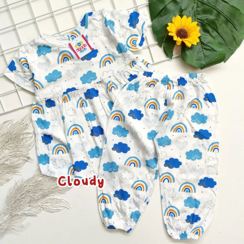 Setcel rayon premium / setelan celana rayon pendek celana panjang anak