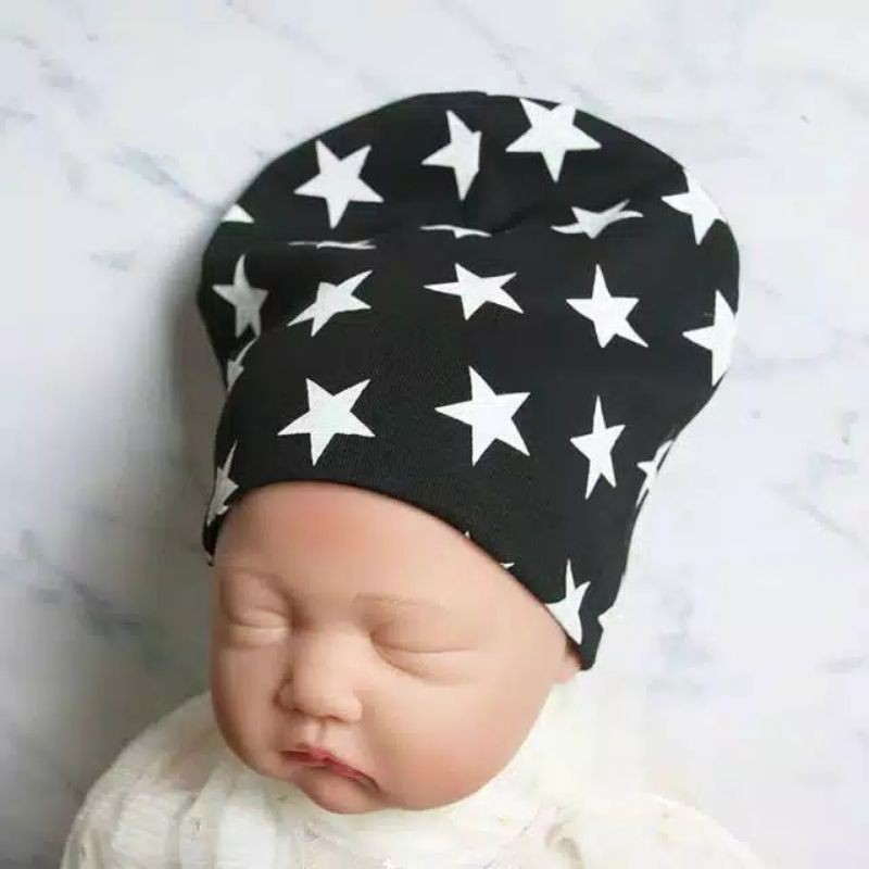 Topi Kupluk Bayi Lucu Motif Bintang