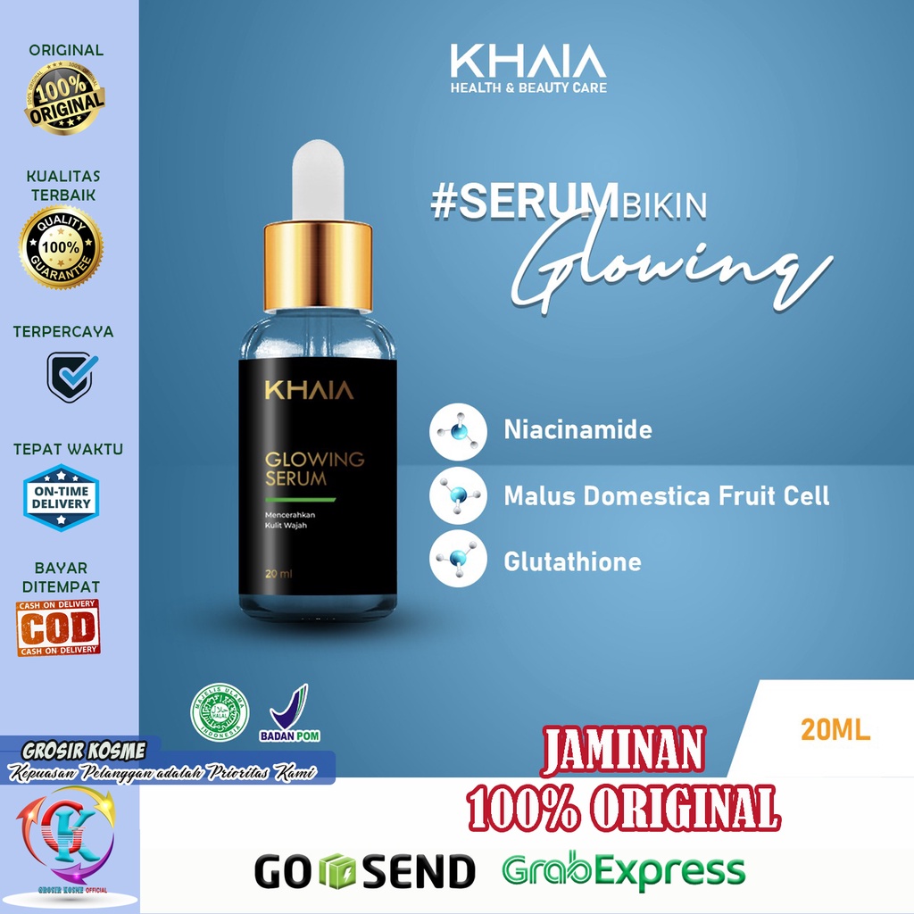 KHAIA Glowing Serum Pemutih Wajah BPOM with Niacinamide | Serum Glowing Mencerahkan Wajah