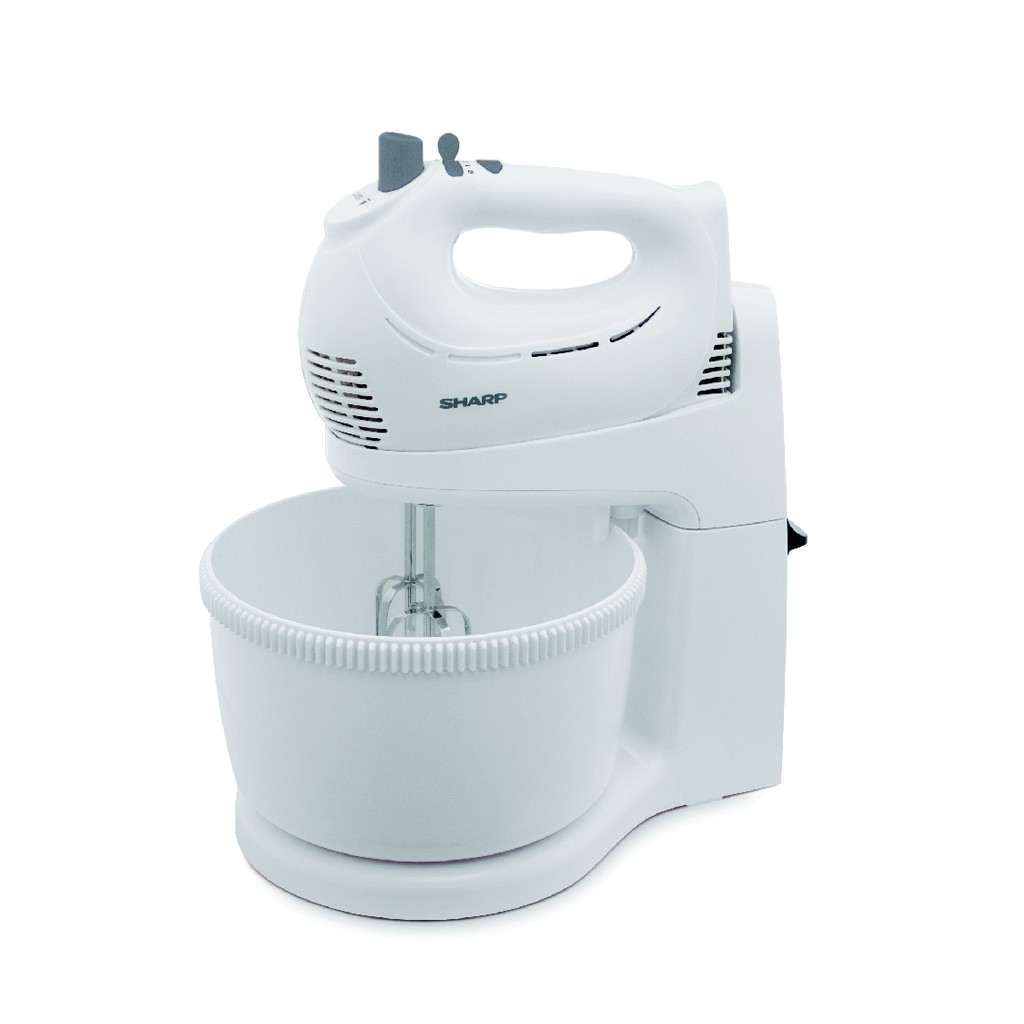 SHARP EM S53 WH Stand Mixer putih automatic dengan 5 Kecepatan Turbo 250 W Pengkocok adonan otomatis