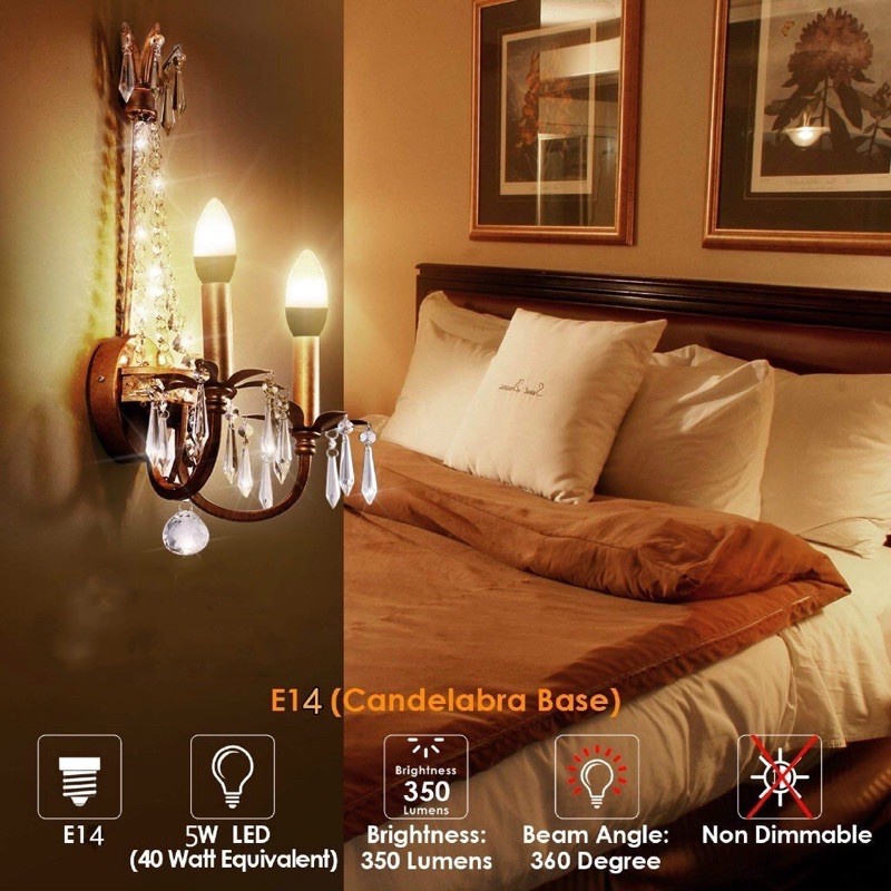 [ NEW E14 E27 LED Candle Light bulb Decor For Home Living Room bedroom Chandelier Lighting ]