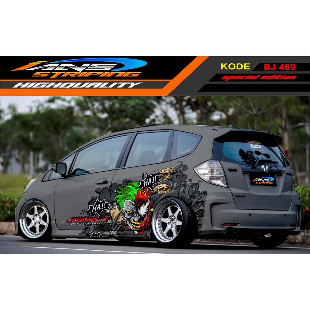 STICKER DECAL MOBIL JAZZ, SIGRA, BRIO, AVANZA, AGYA, YARIS / VARIASI STICKER MOBIL JOKER / STIKER