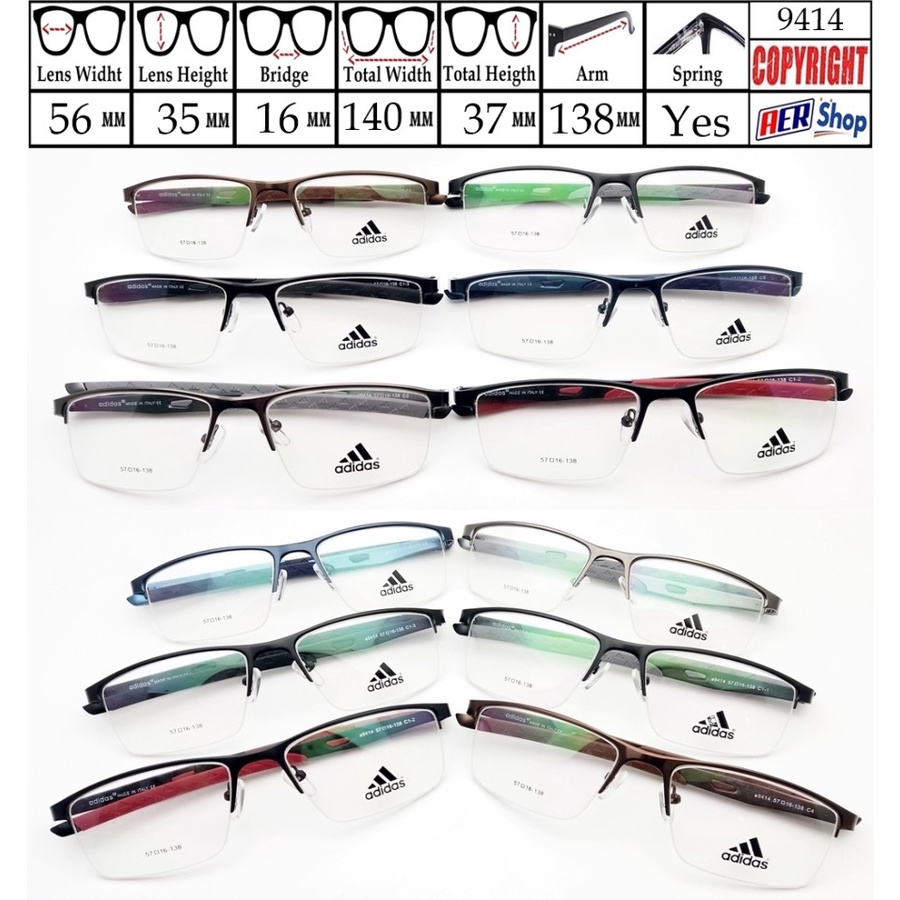 9414. kacamata sport minus kotak frame kacamata half frame