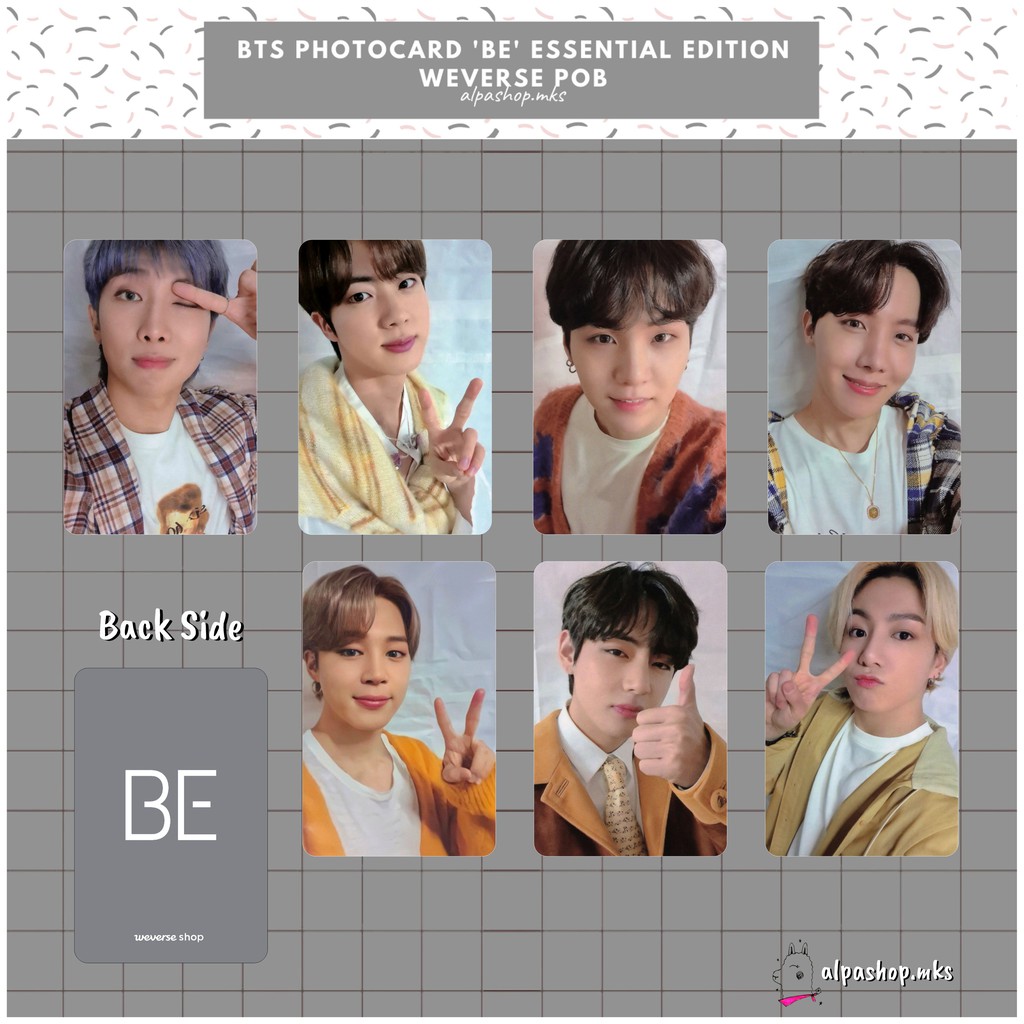 BTS UN0FF PHOTOCARD BE ESSENTIAL WEVERSE POB SET/EACH
