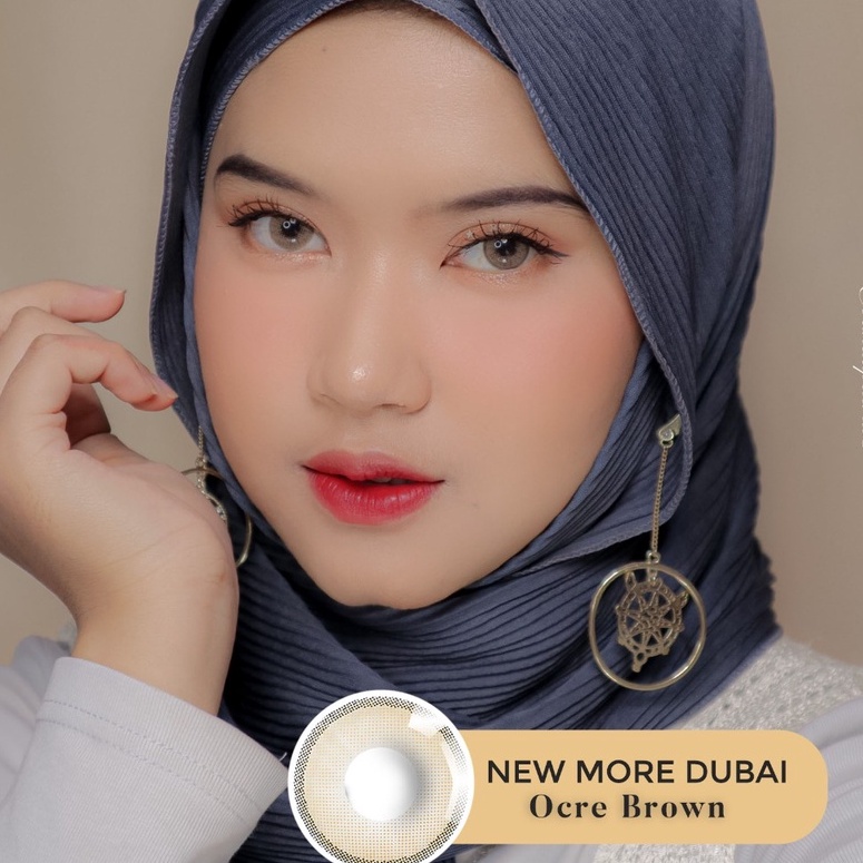 Softlens New More Dubai DIA 14.50mm BROWN BLUE (-0.50 s/d -3.00) / Softlense / CTK CARAMEL PASTEL/Lensa  Kontak/BS