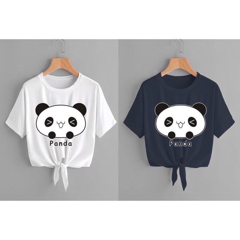 BSF Panda Ikat Kaos Perempuan Lengan Pendek Baju Atasan Wanita Kerah Bulat Pakaian Cewek Kualitas Ba