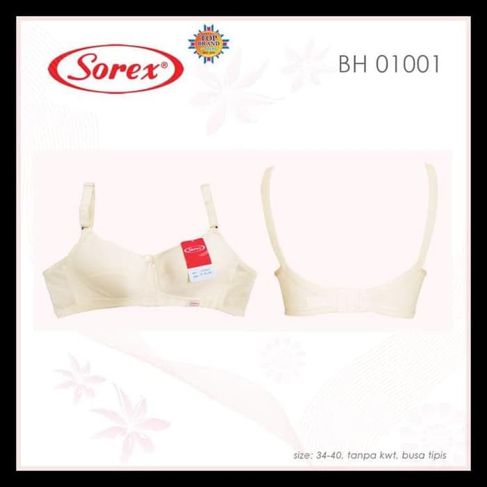 Bra  Sorex 01001/01002 Tanpa Kawat Tanpa Busa Harga Murah