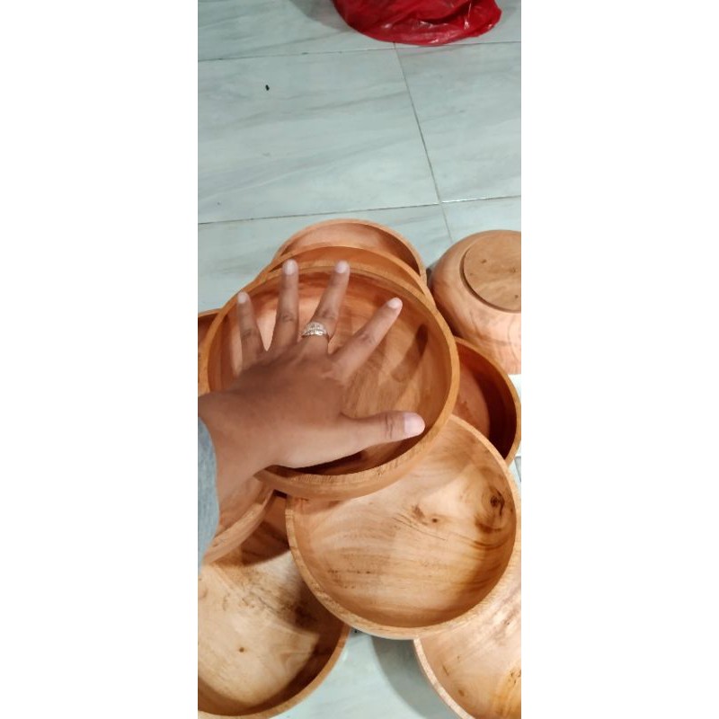 Mangkok kayu JUMBO diamater 19 cm