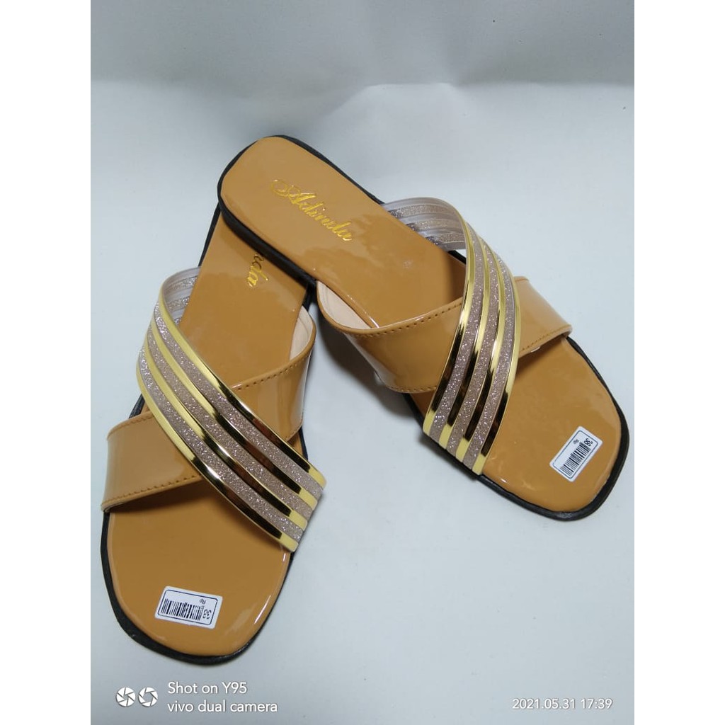 SANDAL TEPLEK ADINDA MOTIF JELLY SILANG TERBARU