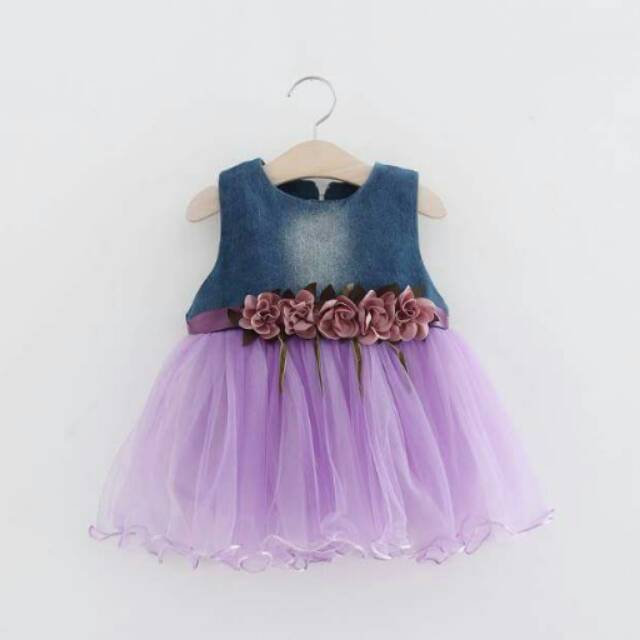 Dress bunga ungu tua