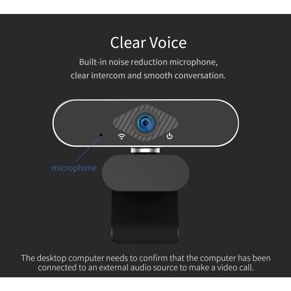 Xiaomi Xiaovv HD Webcam Video Conference 1080p 30fps with Microphone - V380 - Black