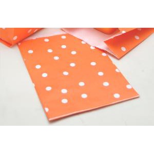 

Unik paper bag kantong kertas polkadot orange Diskon
