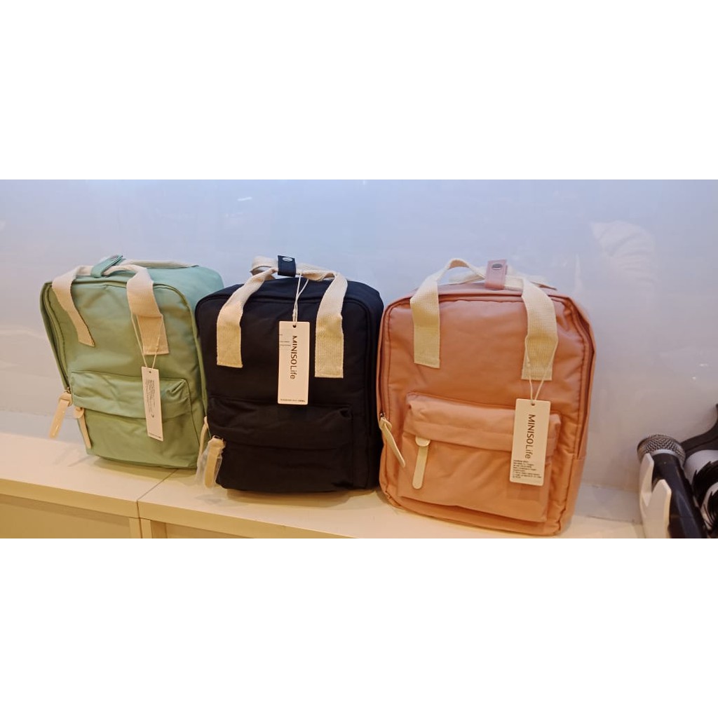 MINISO TWO WAY BACKPACK MINISO. uk 23x14x30cm. tas ransel miniso ready