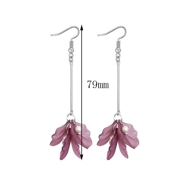 LRC anting gantung Elegant  Flower Shape Decorated Earrings