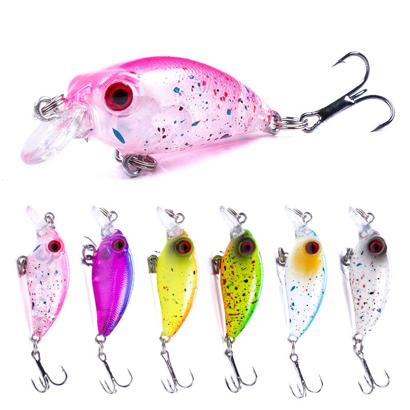 Hengjia 6pcs Umpan Pancing Crankbait Wobblers Keras 2.5g 4cm 6 Warna