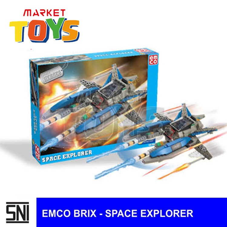 EMCO BRIX - SPACE EXPLORER Mainan Anak Susun Balok Brick Model Pesawat Kapal Luar Angkasa Astronout