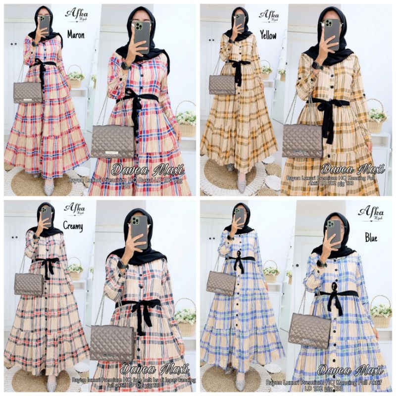 DAVEA MAXI BY AFKA (100% REAL PICT ORI BERLABEL AFKA HIJAB)