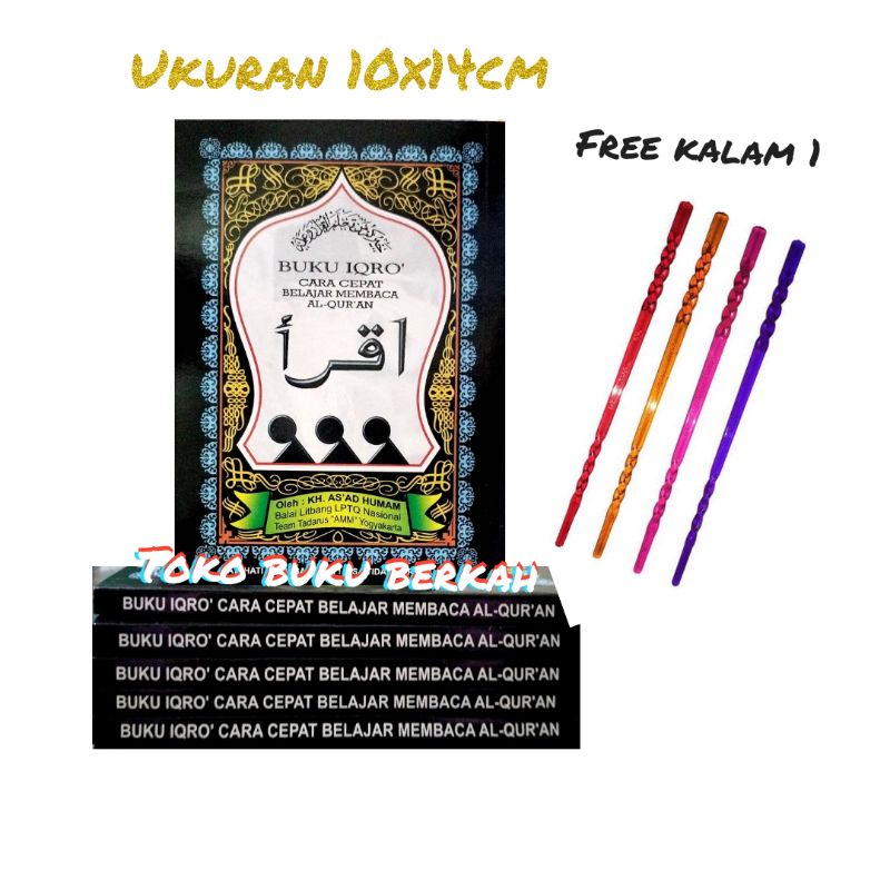 buku iqro kecil ukuran 10x14 cm free kalam 1