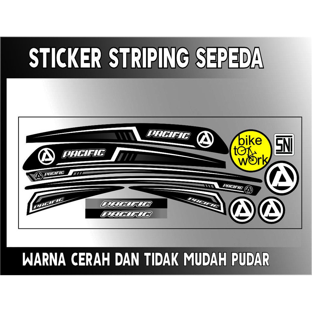 STRIPING VARIASI STICKER SEPEDA BIKE TO STICKER PACIFIC BIKE