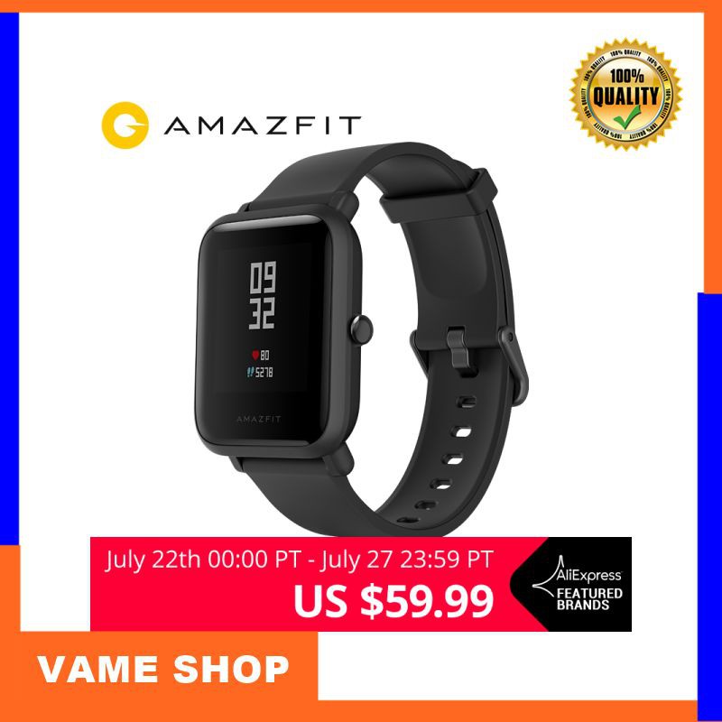 Terlaris Xiaomi Huami Amazfit Bip Smart Watch GPS Smartwatch Android iOS Heart Rate Monitor 45 Days